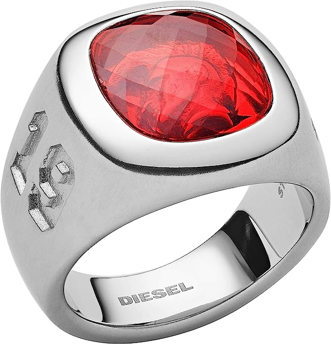 Diesel Men's Silver Stainless Steel Ring DX1232040