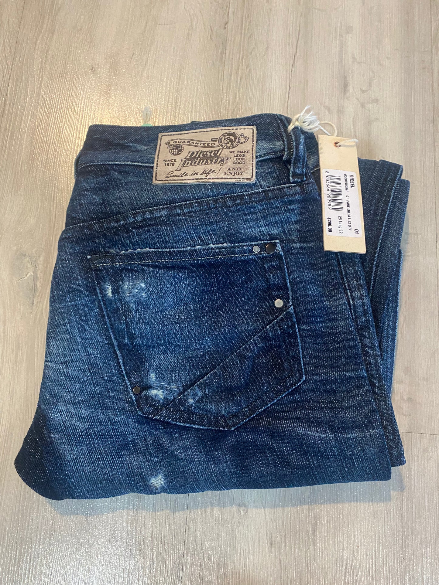 Diesel Industries LHELA 008ZF Distressed Jeans