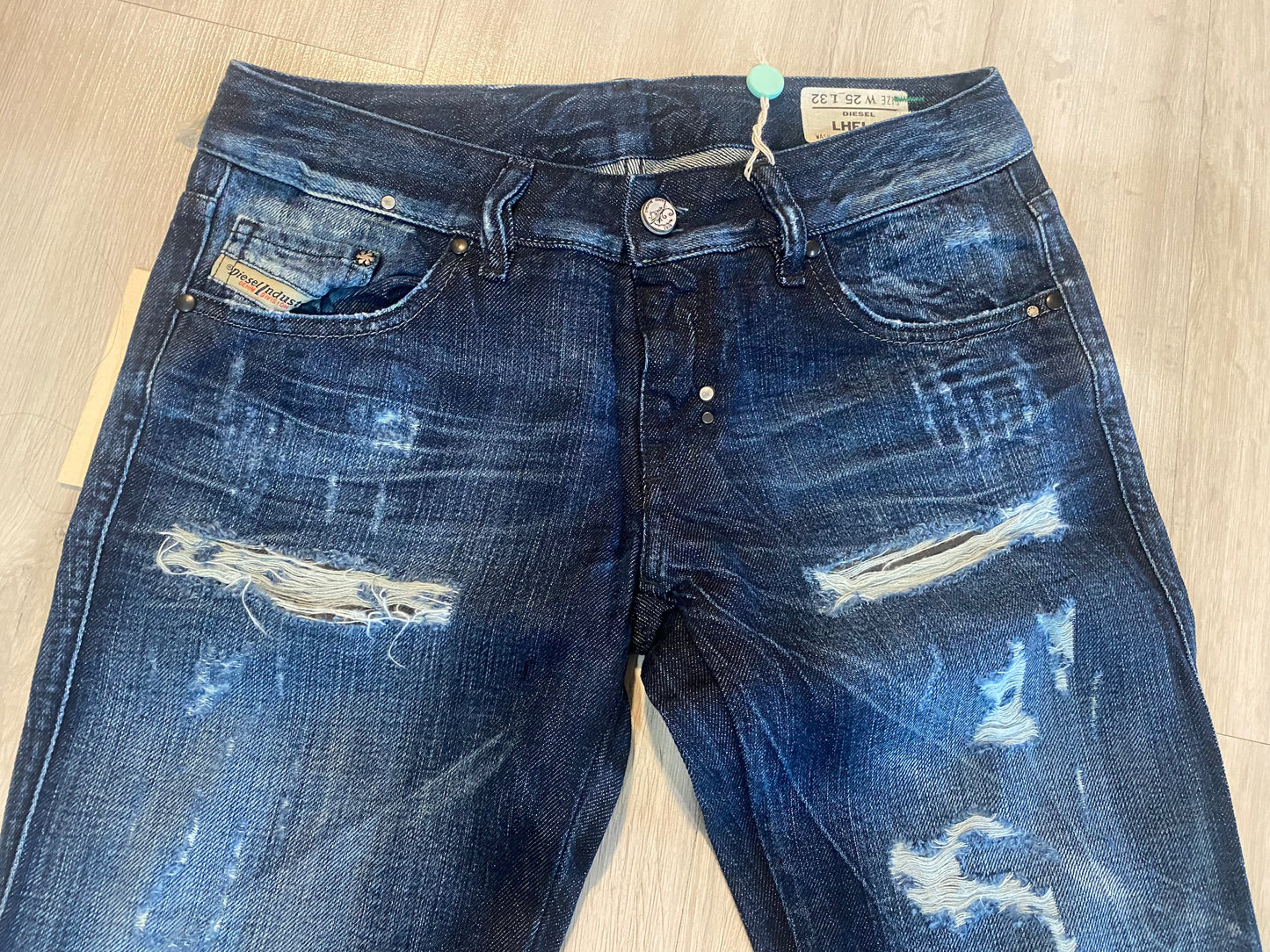 Diesel Industries LHELA 008ZF Distressed Jeans