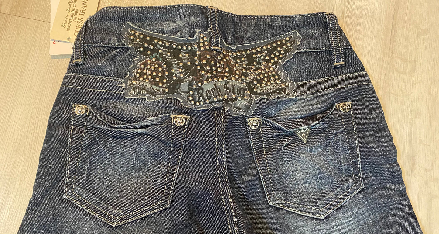 GUESS DAREVIL SKINNY WOMEN'S JEANS ROCKSTAR STUDDED