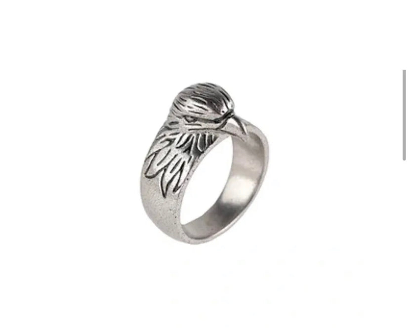 EMPORIO ARMANI SILVER EAGLE RING STAINLESS STEEL EAGLE STATEMENT