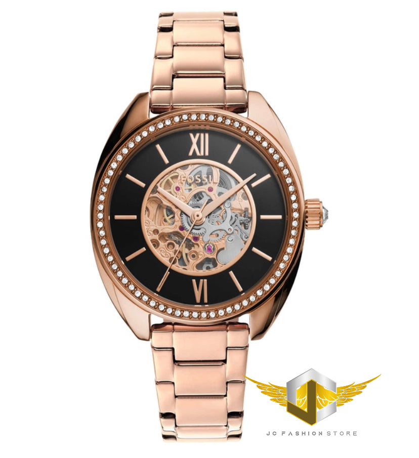 Fossil BQ3728 Vale Automatic Rose Gold-Tone Stainless Steel Watch