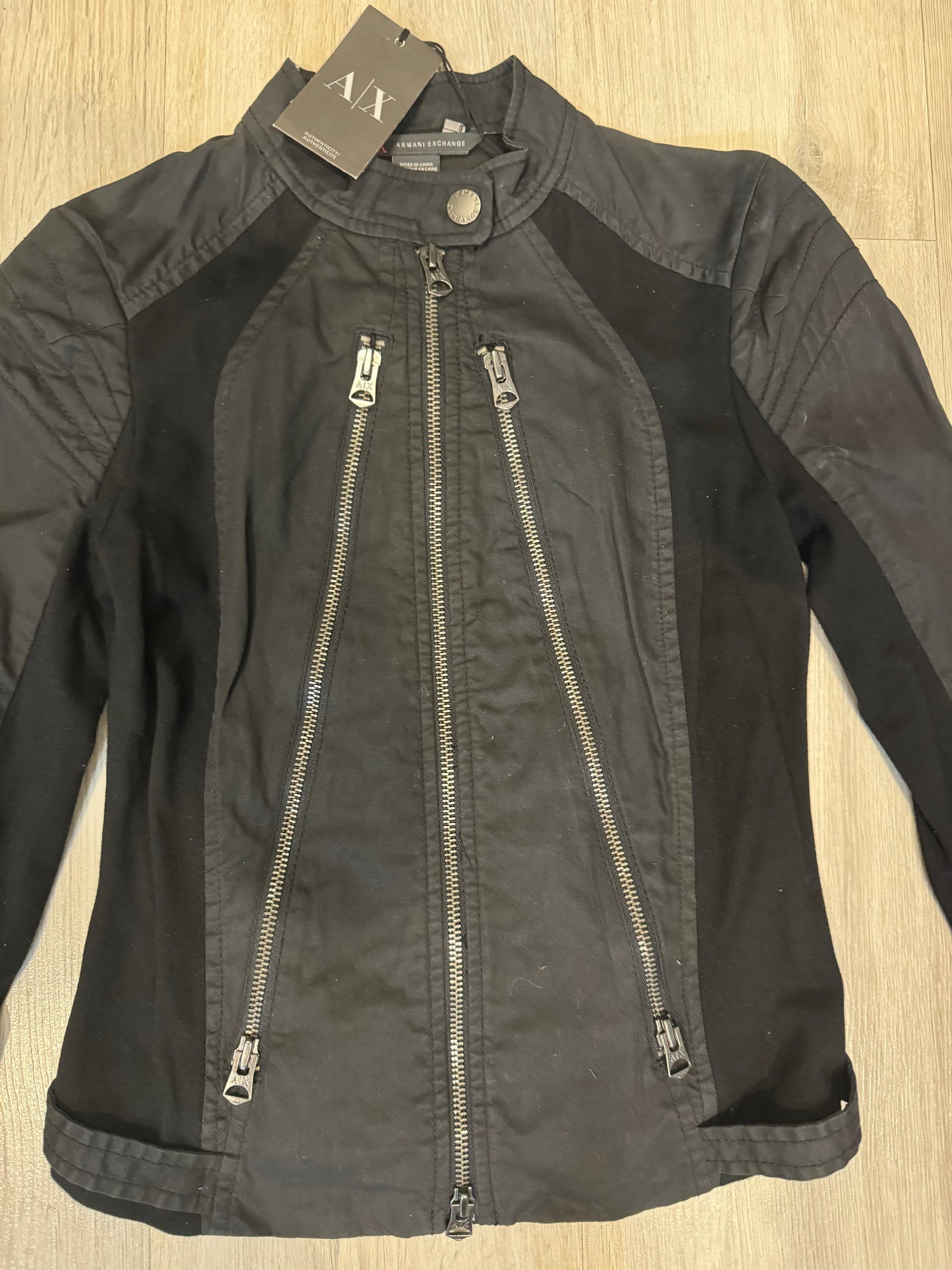 Armani Exchange Women's Zipped Moto Jacket SZ.XS
