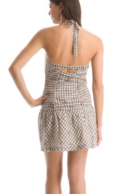 GUESS Gingham Plaid Lolita Halter Dress Size 9