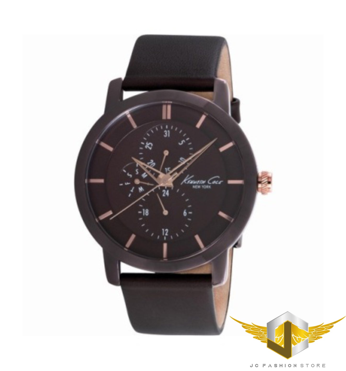 KENNETH COLE MEN'S LUXURY BROWN WITH ROSE GOLD WATCH KC8107