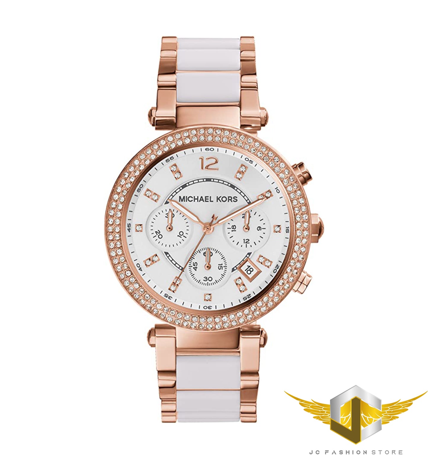 MICHAEL KORS WOMEN'S CRYSTALS PARKER ROSE GOLD WATCH MK5774