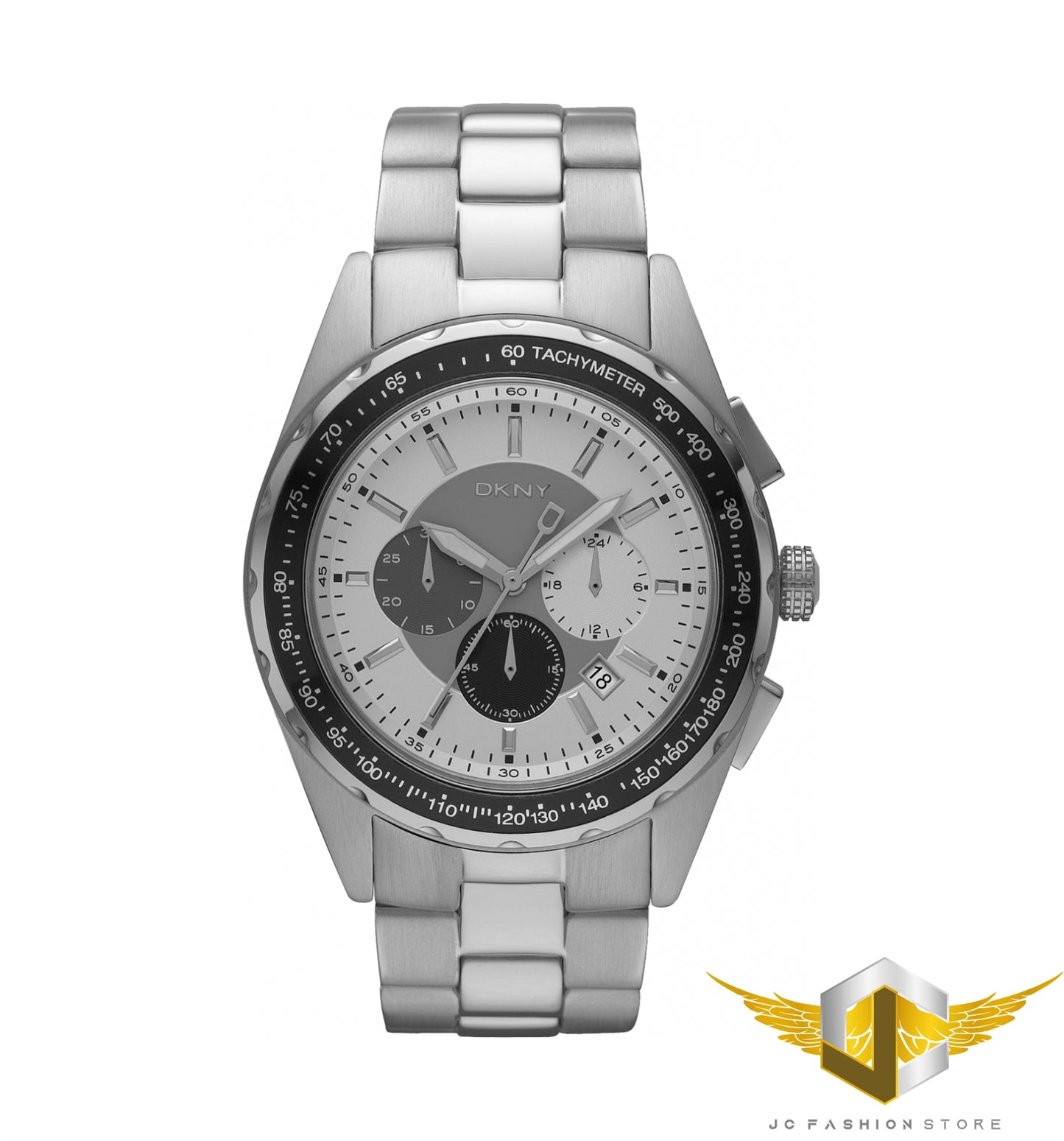 DKNY MEN'S LUXURY SILVER CHRONOGRAPH TACHYMETER WATCH NY1486