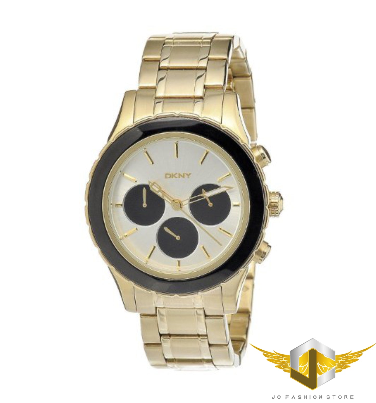 DKNY MEN'S 2 TONES DIAL LUXURY CHRONOGRAPH GOLD WATCH NY8656