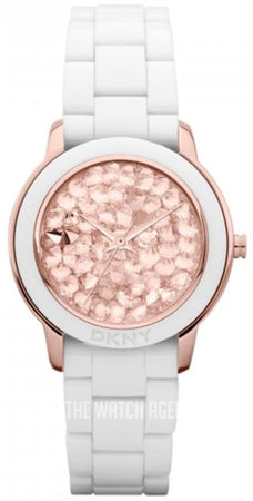 DKNY LADIES LUXURY ROSE GOLD CRYSTALS COLLECTION WATCH NY8667