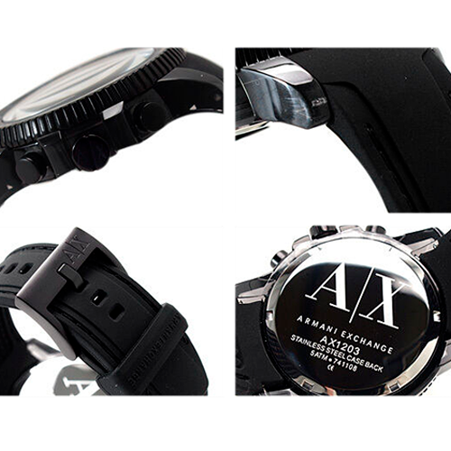 ARMANI EXCHANGE MEN'S RUBBER BLACK EDITION AX1203