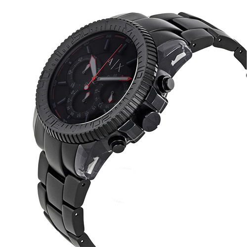 ARMANI EXCHANGE MEN'S CHRONOGRAPH BLACK ALUMINUM WATCH AX1206