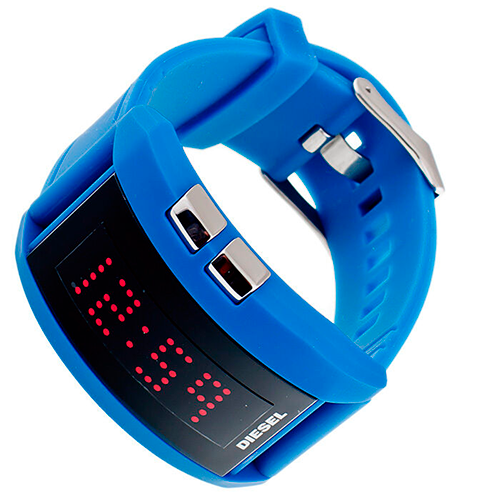 Diesel Men's Blue Digital Led Animation Rubber Band DZ7166