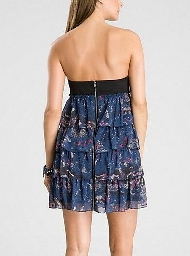 GUESS GIA ANIMAL PRINT RUFFLE DRESS Sz. XS/S
