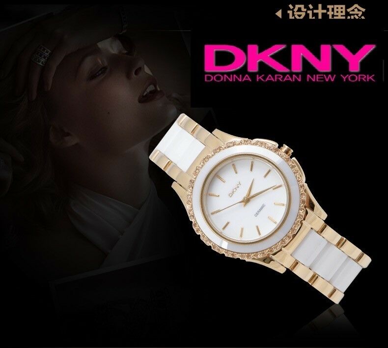 DKNY WOMEN'S LUXURY CERAMIC 2 TONES COLLECTION WATCH NY8829