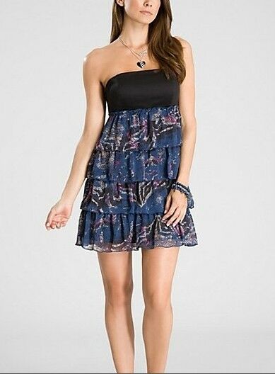 GUESS GIA ANIMAL PRINT RUFFLE DRESS Sz. 9