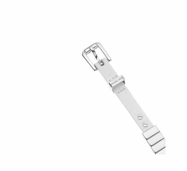 Michael Kors Belt Bracelet Silver Color/White MKJ2423