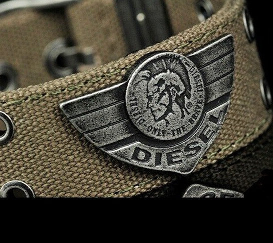 DIESEL MEN'S COMMANDER BRAVE MEN LOGO CANVAS BRACELET DX0565