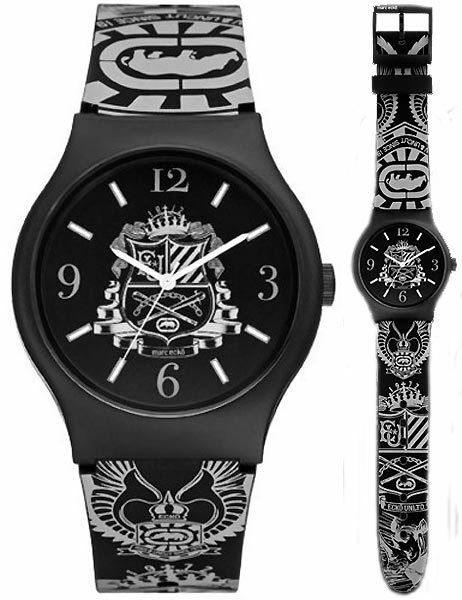 MARC ECKO MEN'S RUBBER BAND ARTIFAKS RAW AND UNCUT WATCH E06511M1
