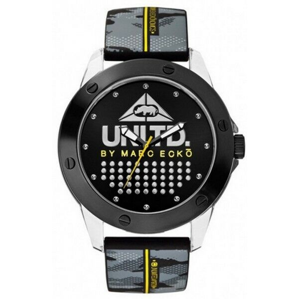MARC ECKO MEN'S RUBBER BAND BLACK AND GREY X-RAY WATCH E09520G6