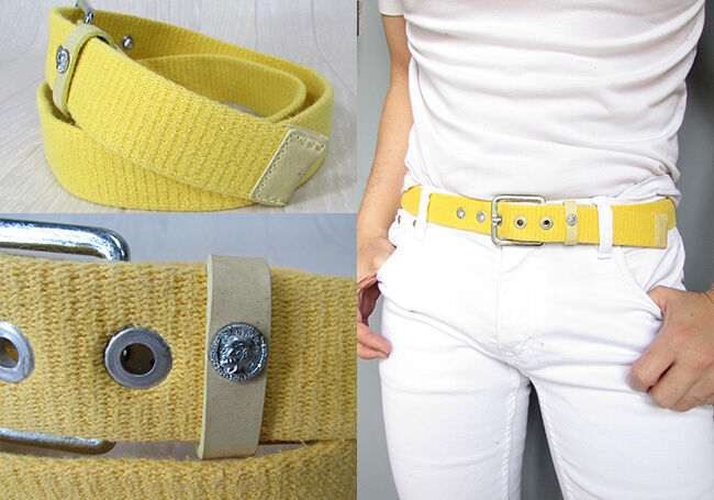 Diesel Brave Men Motif Lemon Yellow Belt