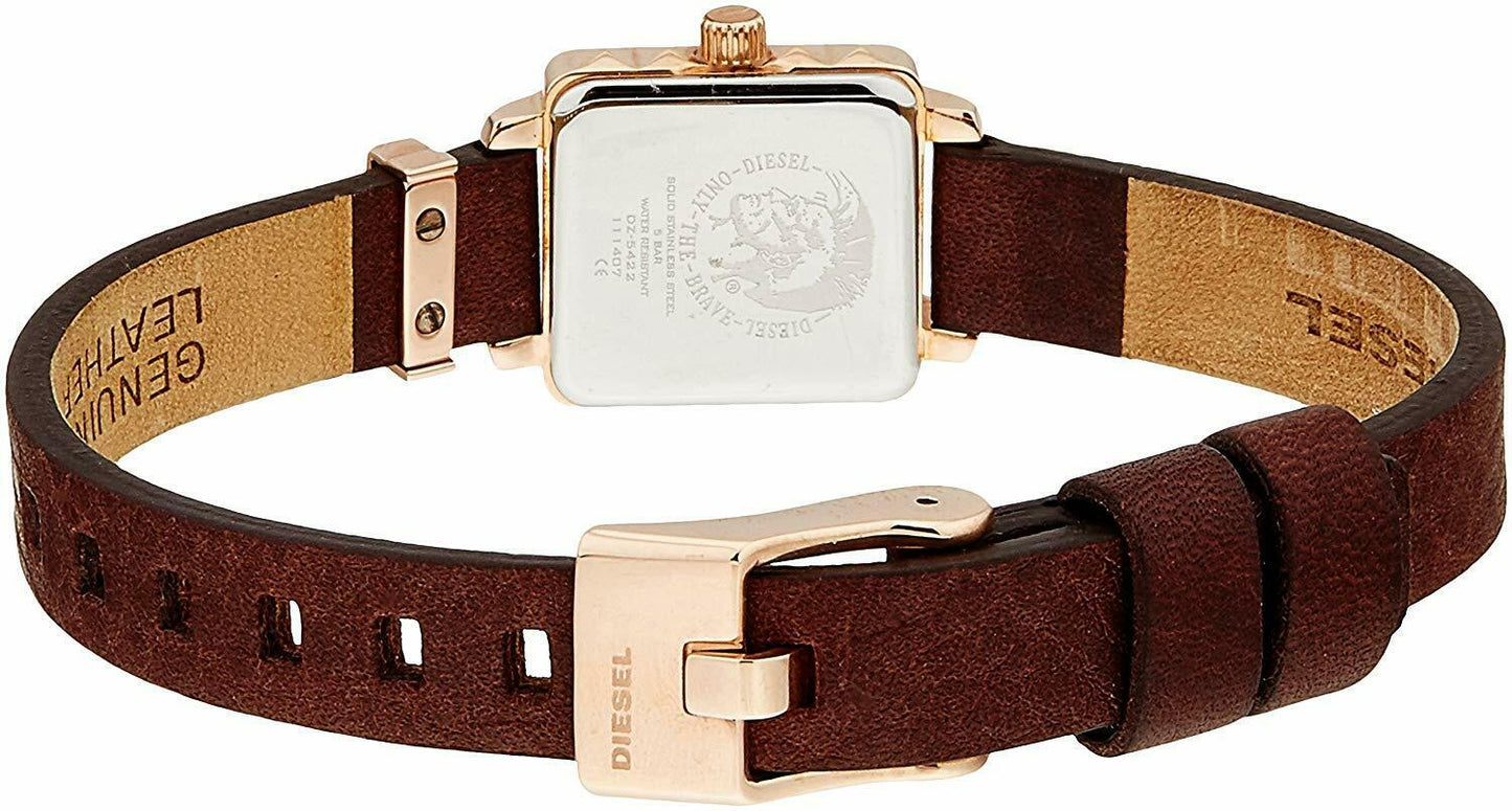 DIESEL PUNK WOMEN'S COLLECTION LEATHER ROSE GOLD WATCH DZ5422