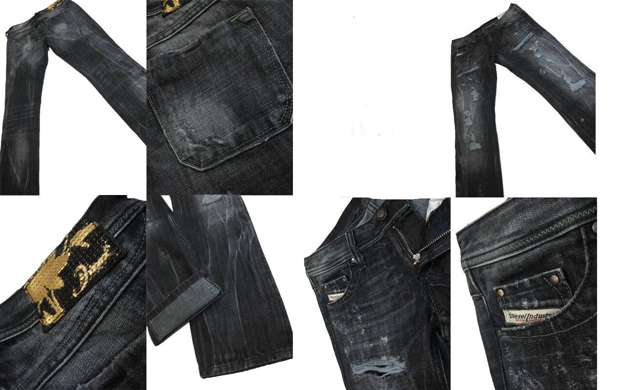 NWT $270 DIESEL DESTROY WOMEN'S JEANS LOWKY 008ZB Sz. 25