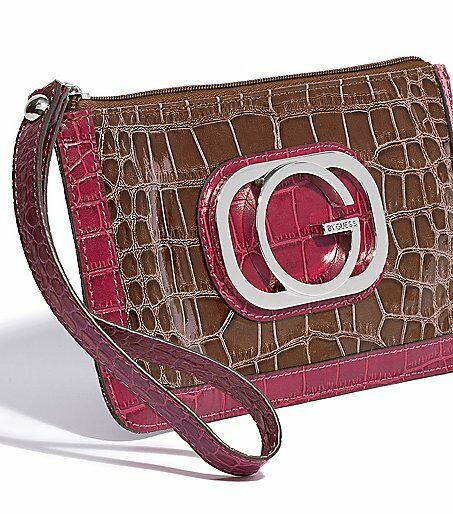 G by GUESS LADIE'S TIFFANI MINI WRISTLET SNAKESKIN HANDBAG