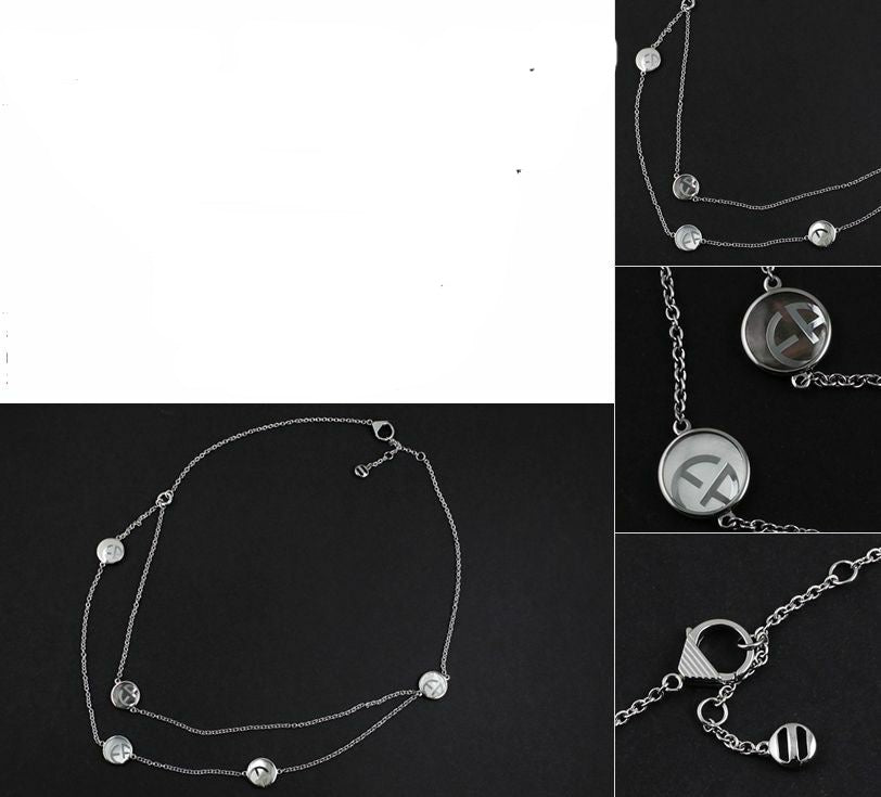 EMPORIO ARMANI LADIE'S 2 TONES LOGO NECKLACE EGS1506