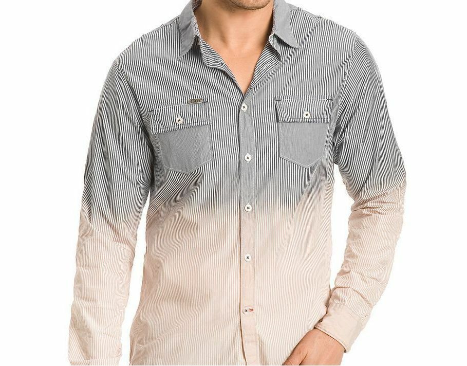 GUESS LEGACY MEN'S 2 TONES LUXURY CASUAL SHIRT Sz. S