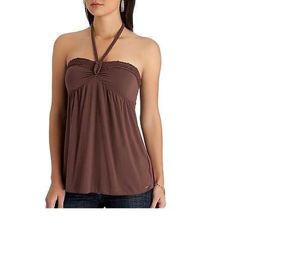 GUESS LADIES HAYDEN HALTER BROWN TUBE TOP Sz. XS