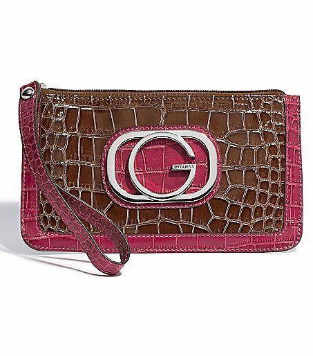 G by GUESS LADIE'S TIFFANI MINI WRISTLET SNAKESKIN HANDBAG