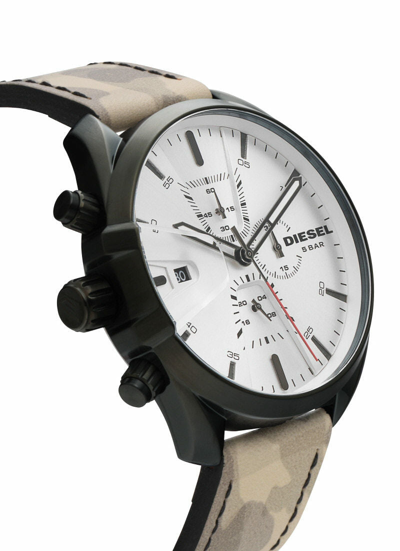 DIESEL MEN'S LEATHER WATCH DZ4472