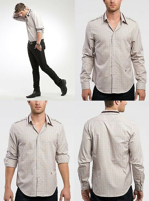 GUESS Blaze Men's Shirt Plaid Top Sz. L