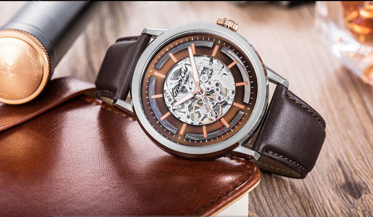 KENNETH COLE MEN'S AUTOMATIC SKELETON LUXURY BROWN WATCH KC1718
