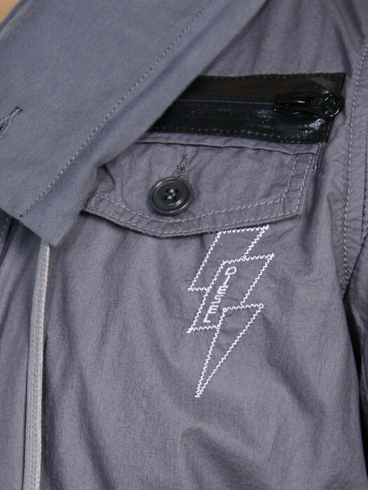 DIESEL MEN'S JRATTY GREY MOTOCYCLE BIKER JACKET Sz. XL