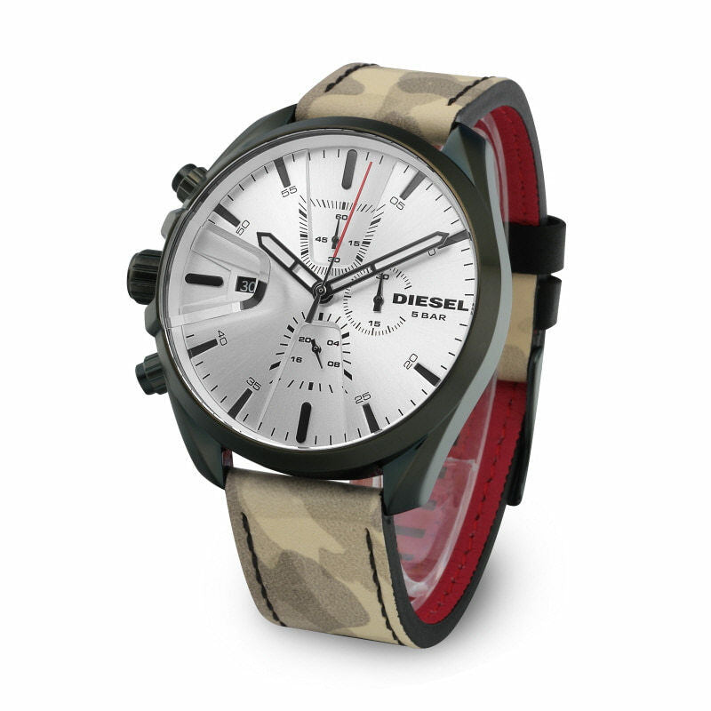DIESEL MEN'S LEATHER WATCH DZ4472