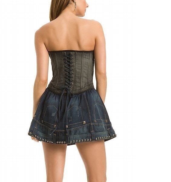 NWT $218 GUESS PREMIUM JEANS NATAZHA DENIM DRESS Sz. 1