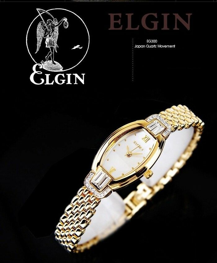ELGIN LUXURY LADIE'S DRESS STYLE ELEGANT CRYSTALS WATCH EG300