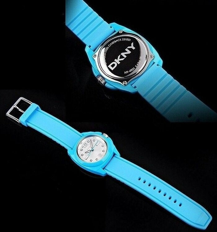 DKNY LADIES SEXY BABY BLUE SPORT RUBBER BAND NY4901