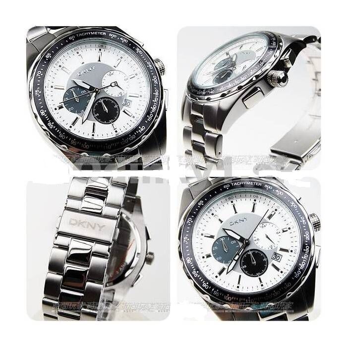 DKNY MEN'S LUXURY SILVER CHRONOGRAPH TACHYMETER WATCH NY1486