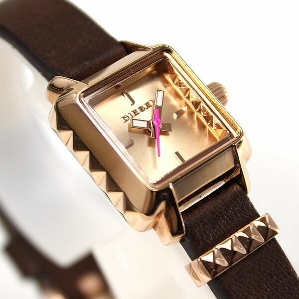 DIESEL PUNK WOMEN'S COLLECTION LEATHER ROSE GOLD WATCH DZ5422