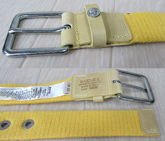 Diesel Brave Men Motif Lemon Yellow Belt