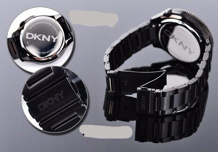 DKNY MEN'S LUMINOUS ACCENTS BLACK IP BLACK INDICES WATCH NY1363