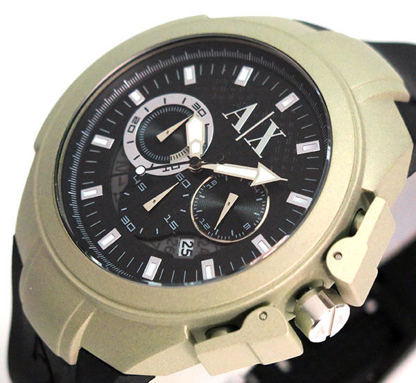 ARMANI EXCHANGE MEN'S CHRONOGRAPH RUBBER LUXURY WATCH AX1197