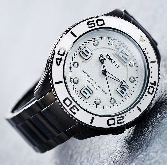 DKNY MEN'S LUMINOUS ACCENTS BLACK IP BLACK INDICES WATCH NY1363