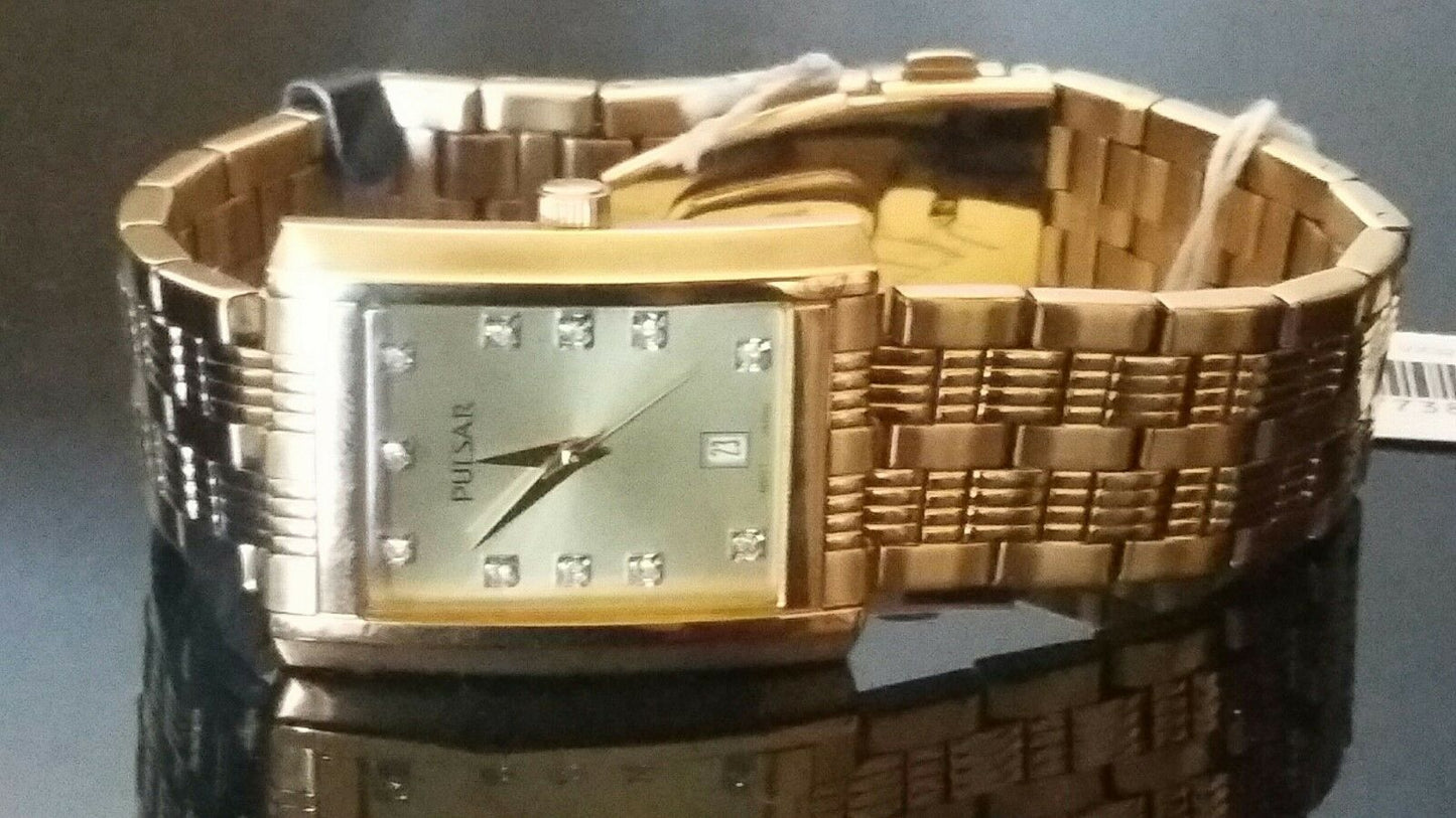 SEIKO PULSAR GOLD WITH CRYSTALS COLLECTION WATCH VX32