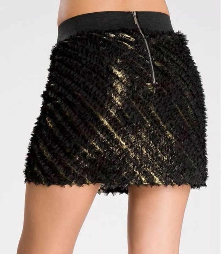 GUESS PREMIUM DAVINA RUFFLE 2 TONES MINI SKIRT Sz. L