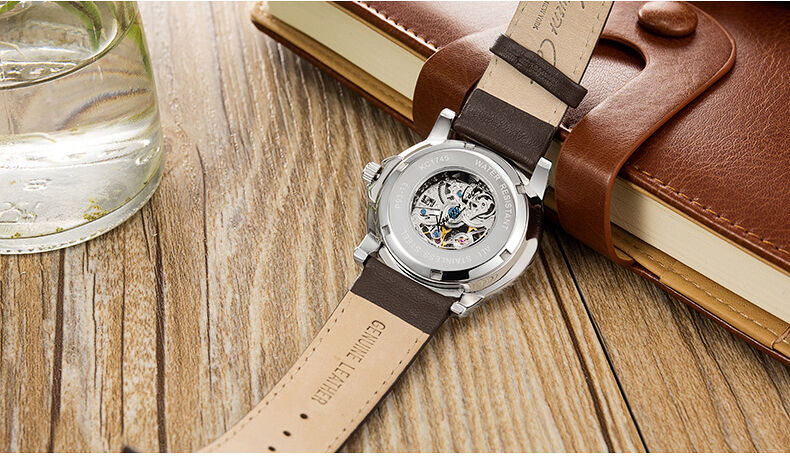 KENNETH COLE MEN'S AUTOMATIC SKELETON LUXURY BROWN WATCH KC1745