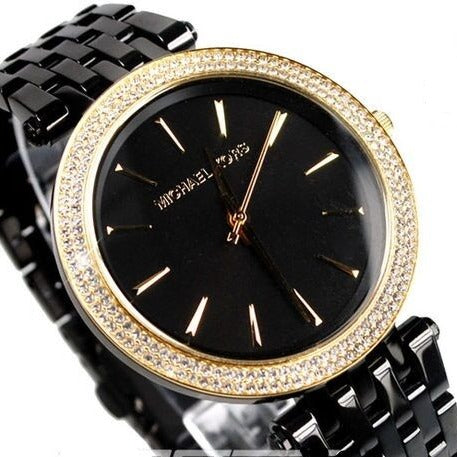 MICHAEL KORS LADIE'S CRYSTALS COLLECTION BLACK WATCH MK3322