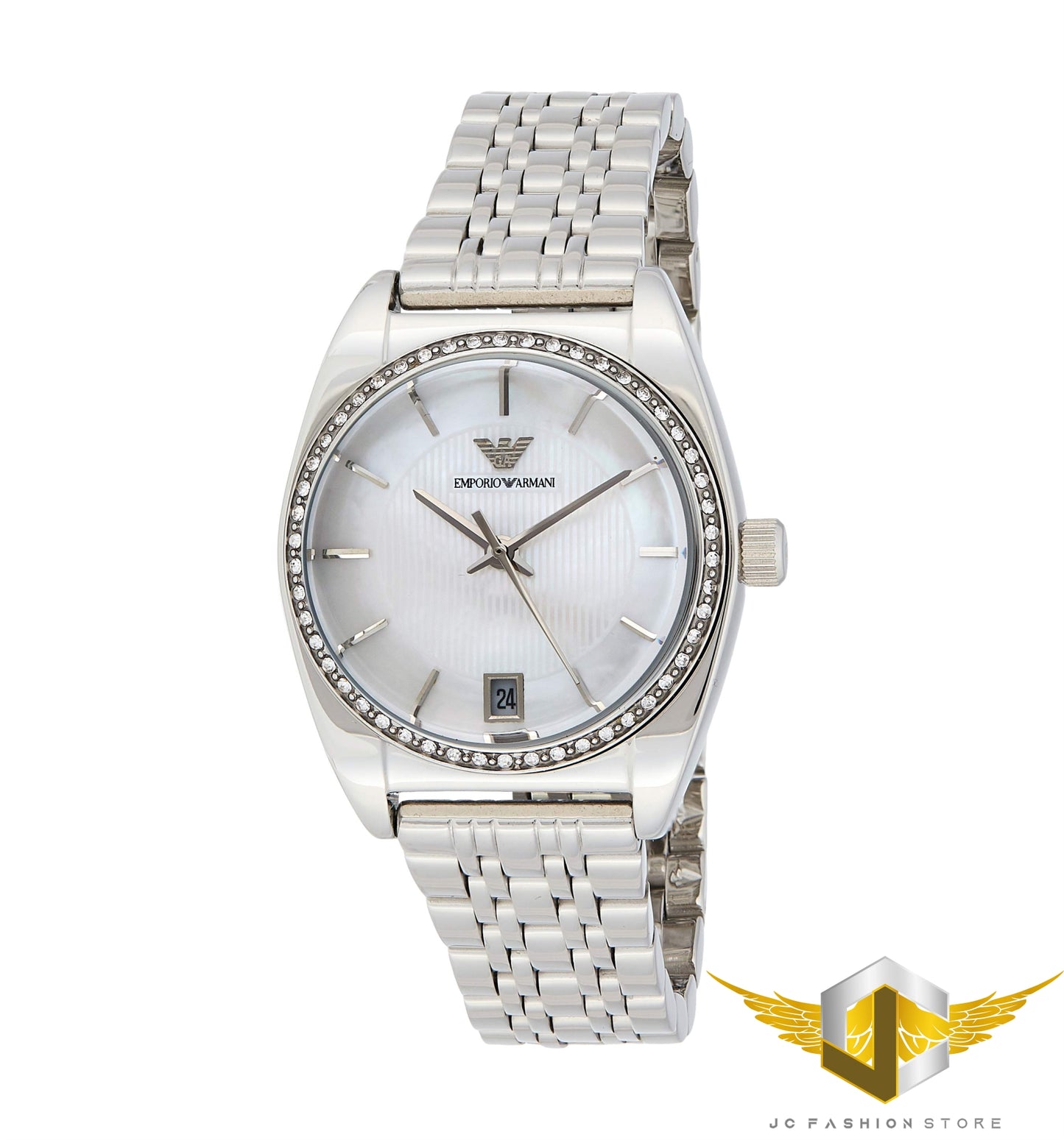 EMPORIO ARMANI WOMEN'S CRYSTALS MOP OF PEARL WATCH AR0379